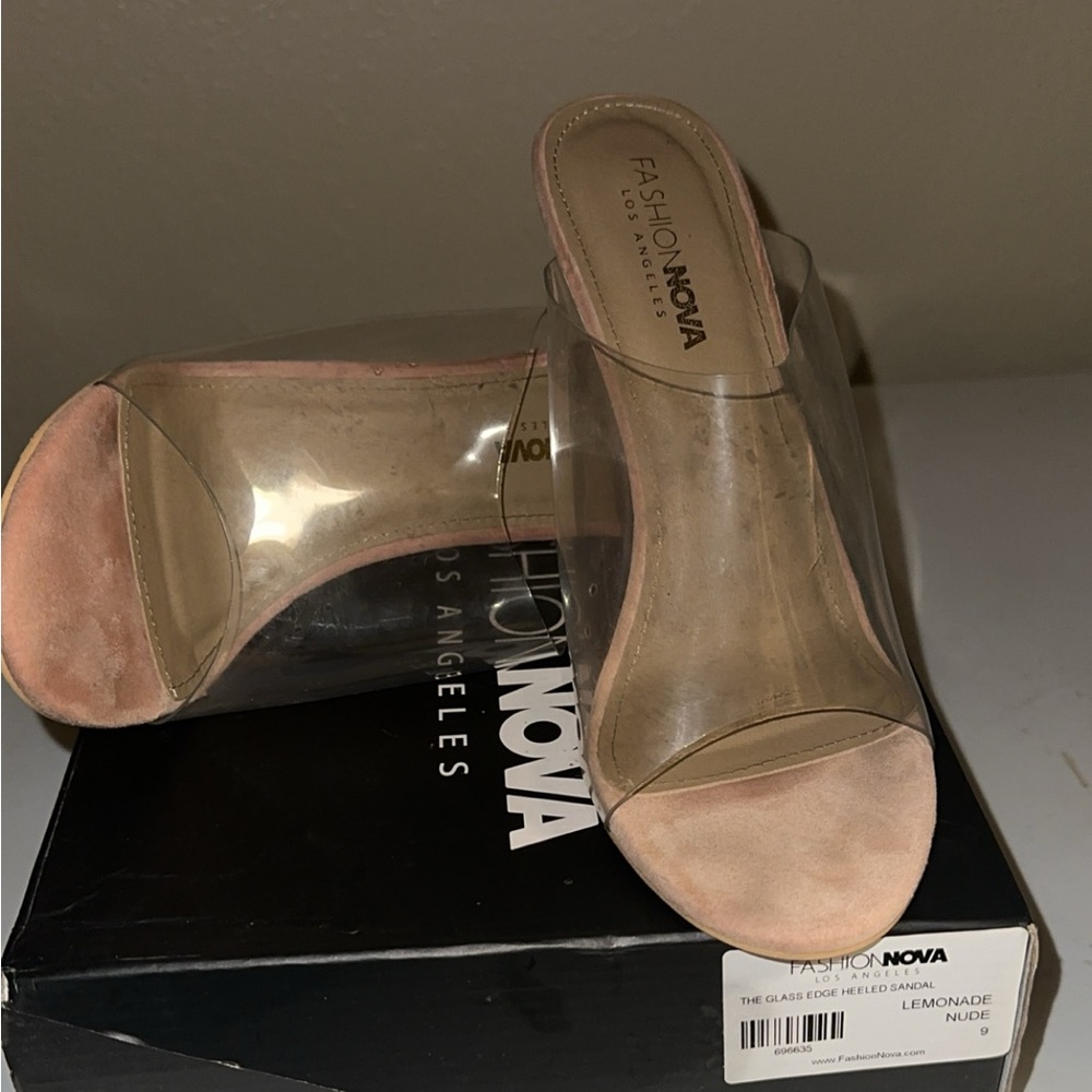 GLASS NUDE WEDGE HEEL